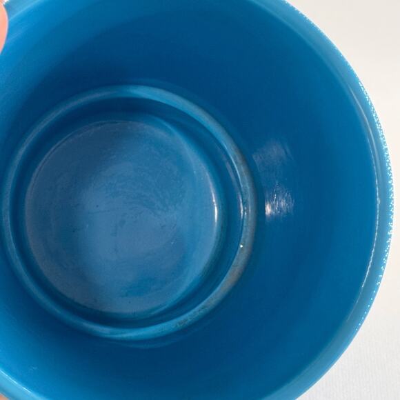 Van Krimpen Light Blue Ceramic Planter Vase Ribbed 6 1/2" Made in Germany' - Picture 4 of 7